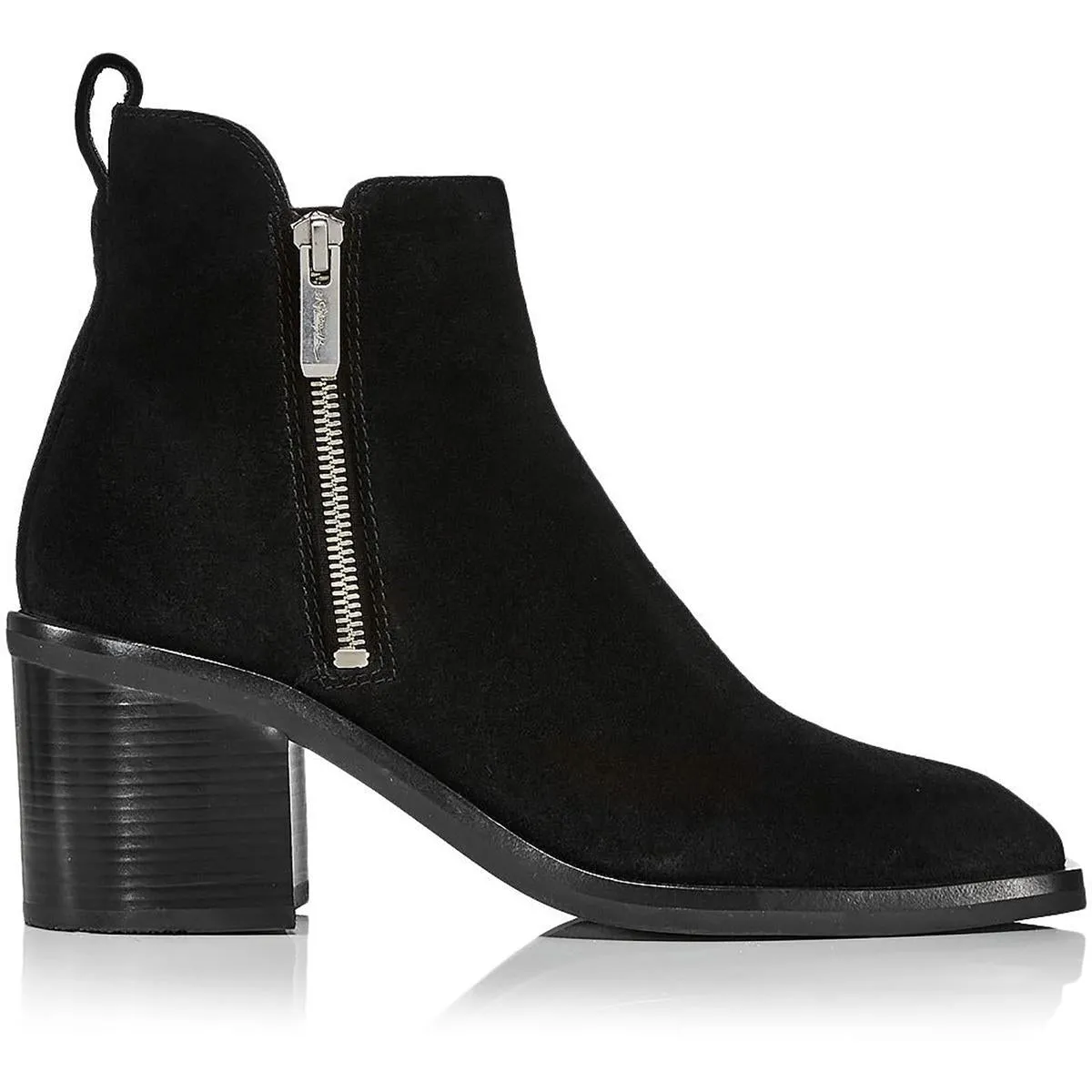 3.1 Phillip Lim Womens Alexa Double Zipper Suede Ankle Boots