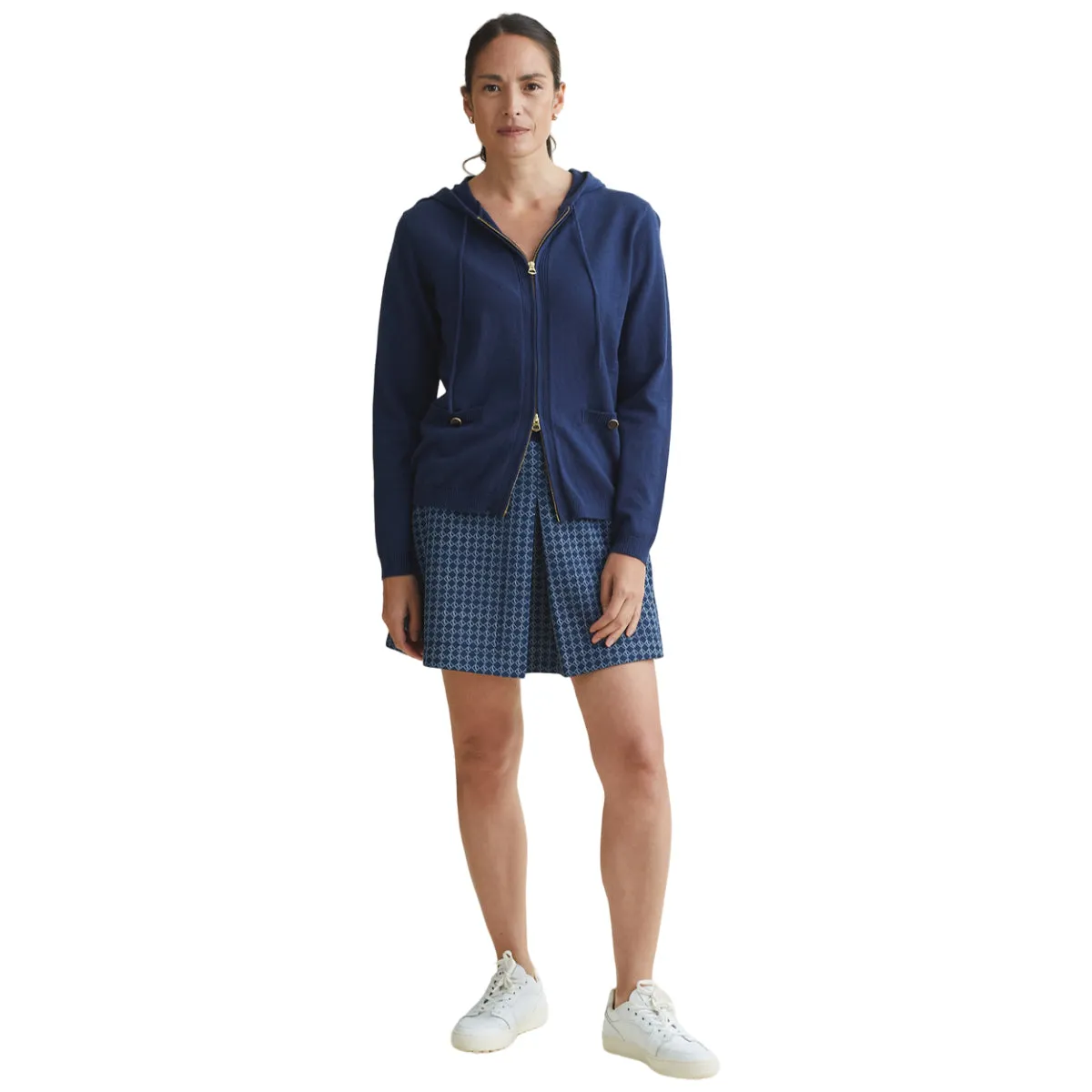 A. PUTNAM Women's Dress Blues Enza Washable Cashmere Hoodie