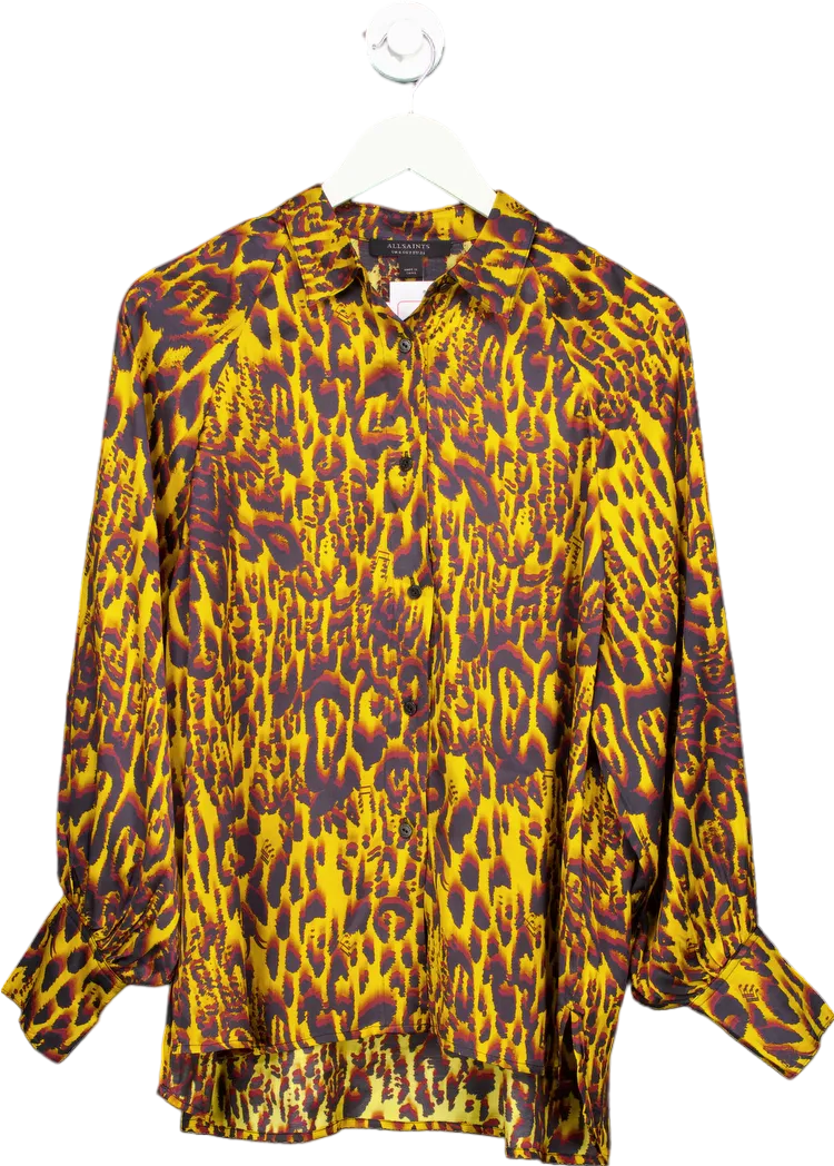 AllSaints Multicolour Leopard Print Shirt UK 6