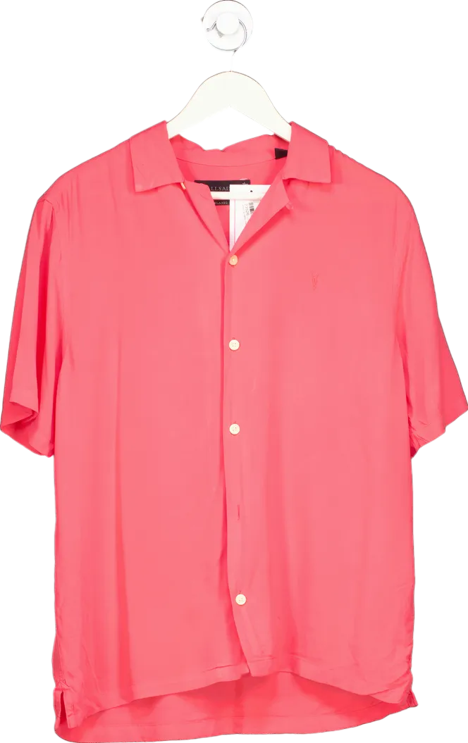 AllSaints Pink Relaxed Fit Shirt UK S