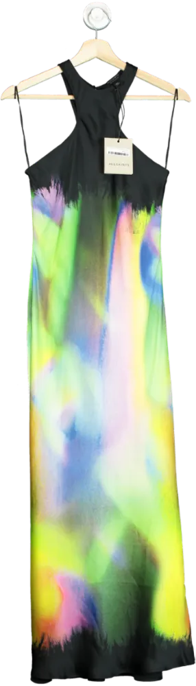 AllSaints Rainbow Green Betina Orbital Dress UK 8