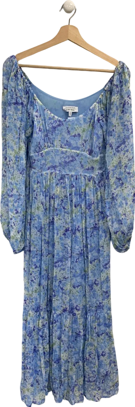 & Other Stories Blue Floral Print Dress UK XS