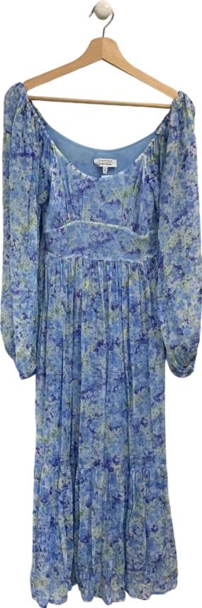 & Other Stories Blue Floral Print Dress UK XS