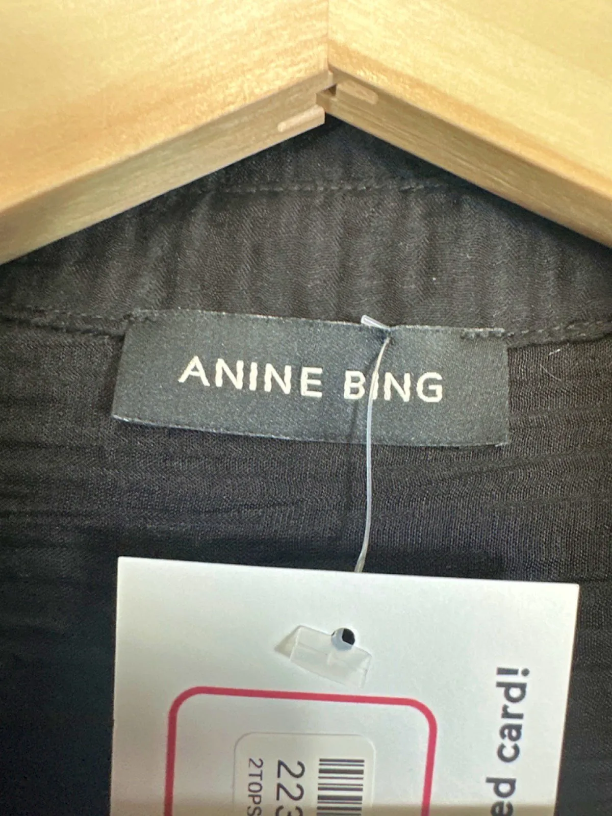 Anine Bing Black Tio Button-Up Shirt UK M