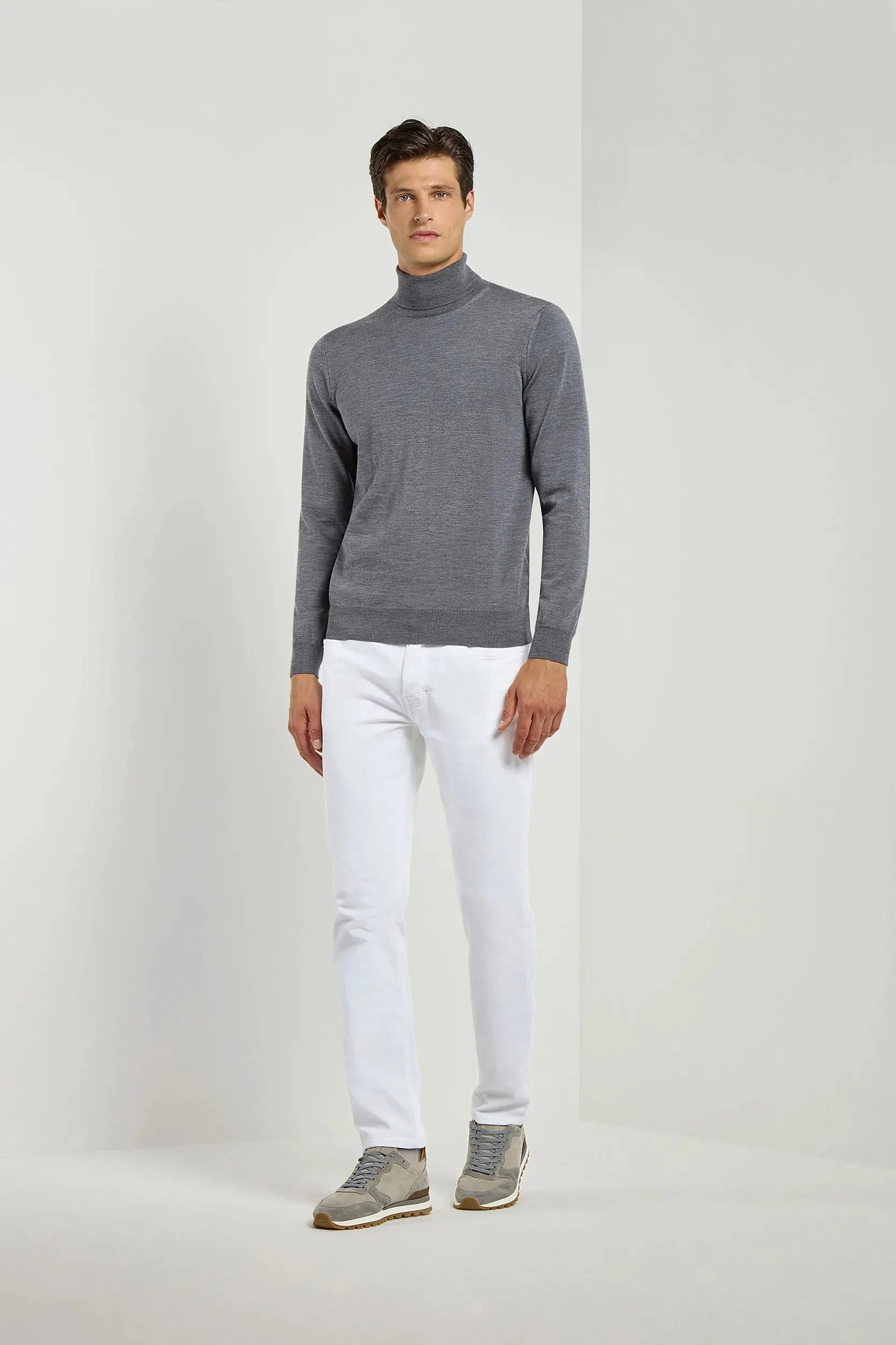 Anthracite Merino Turtleneck – Made in Italy