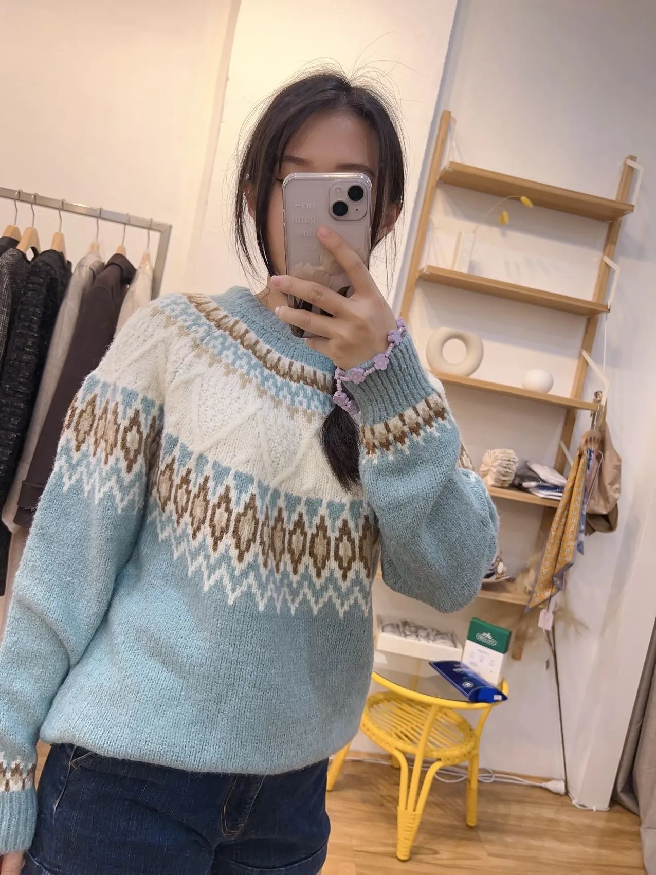 Babyblue/baby pink  knit