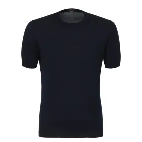 Cotton T-Shirt Sweater in Dark Blue