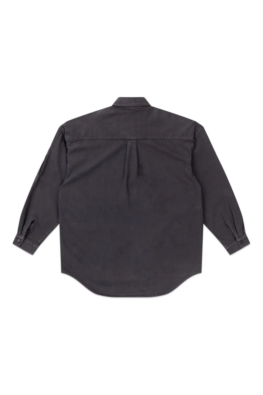 Cotton Twill Shacket // Graphite