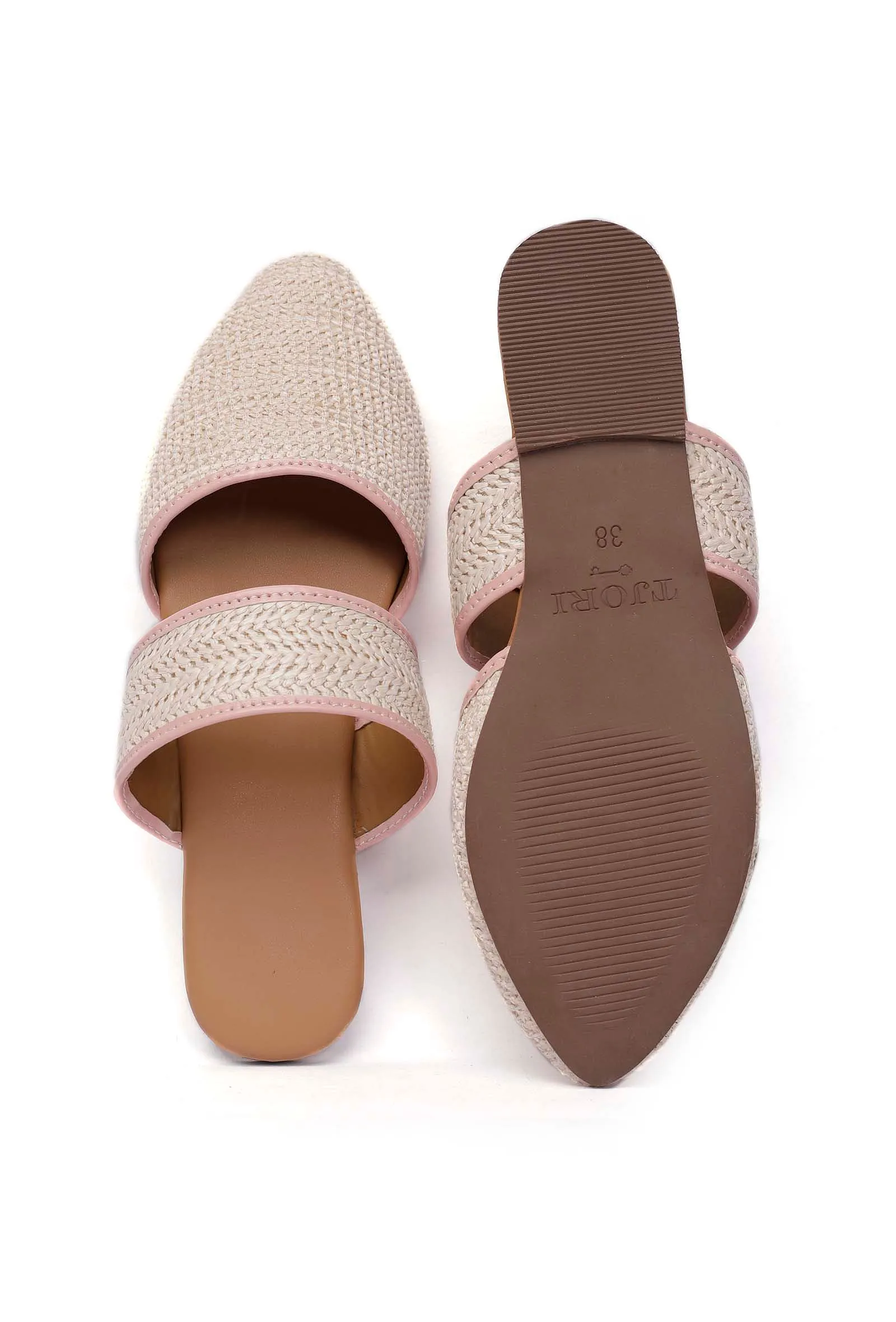 Creama Raffia Weave Mules