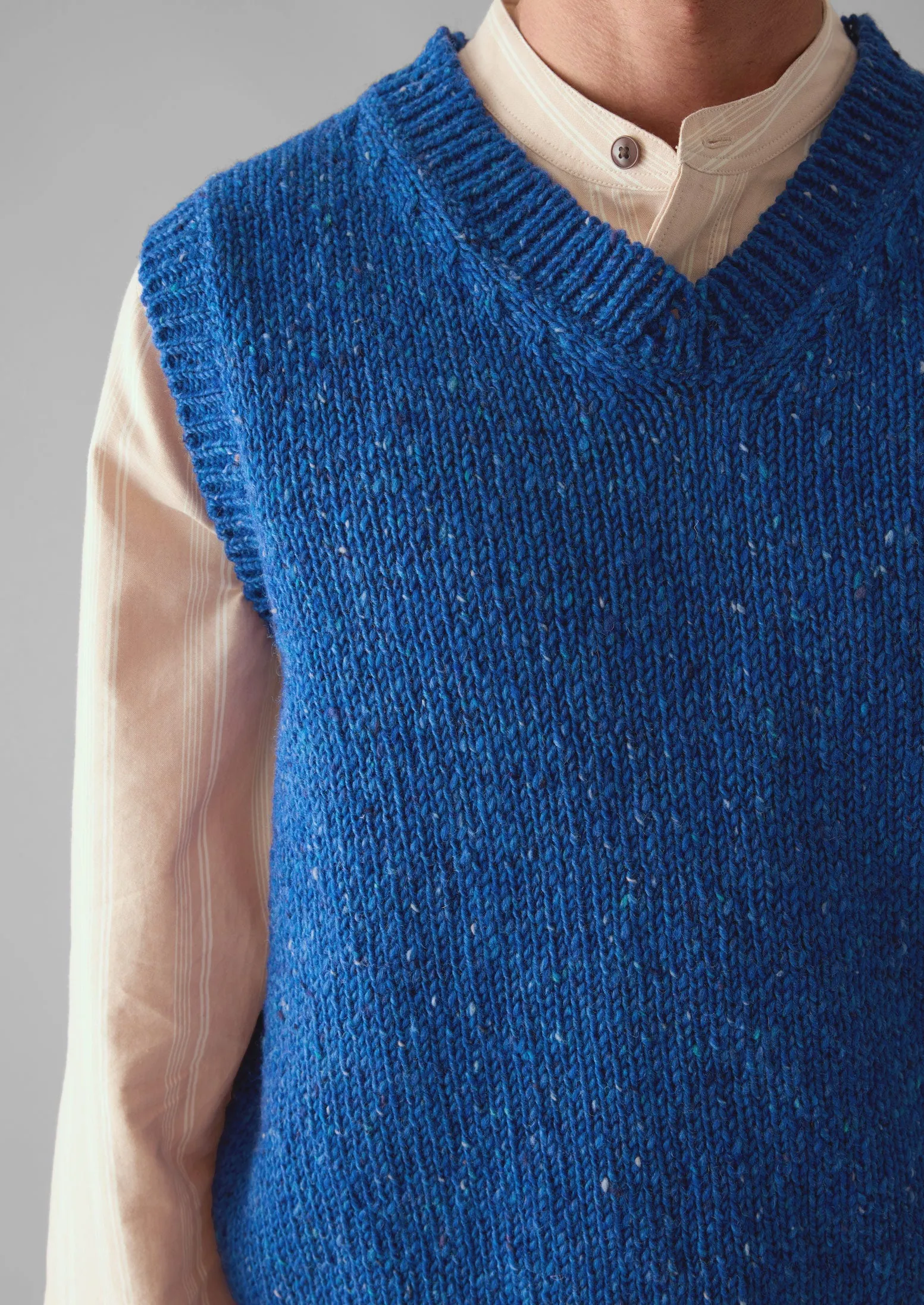 Donegal Wool Knitted Tank | Neptune Blue