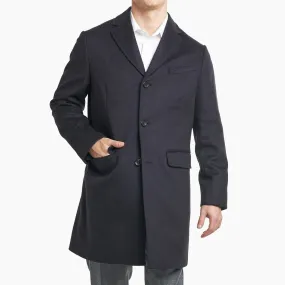 Fulton Wool Cashmere Topcoat - Navy