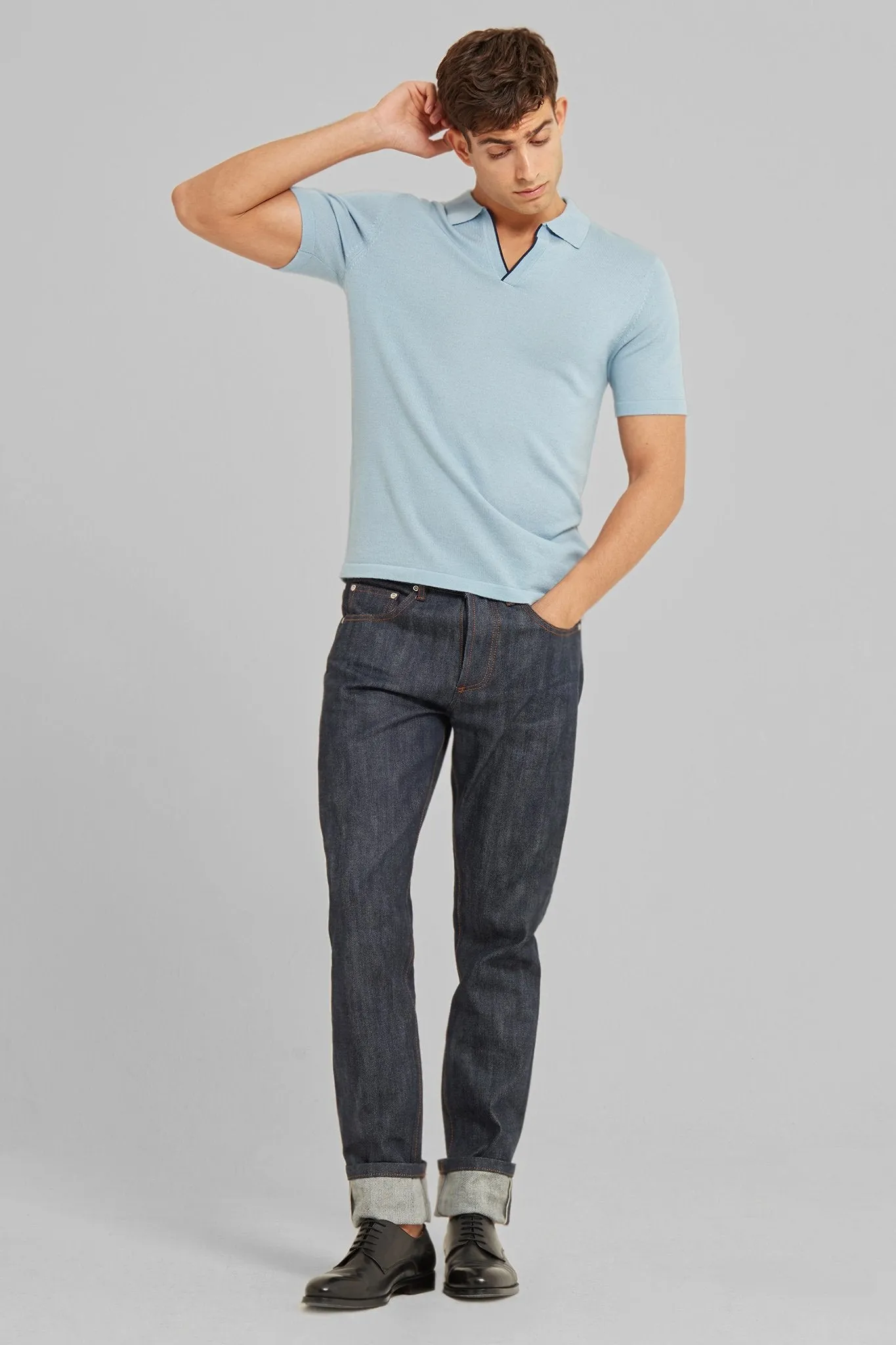 Knit Merino Wool Polo Shirt