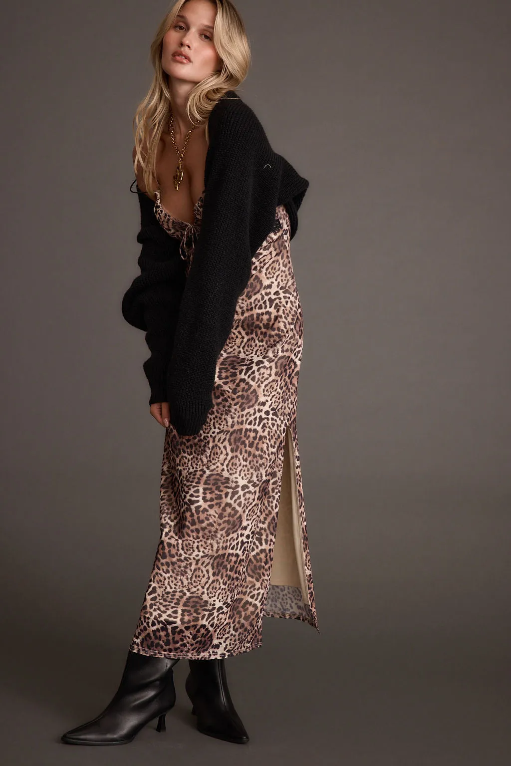 Kravitz Leopard Print Maxi Dress