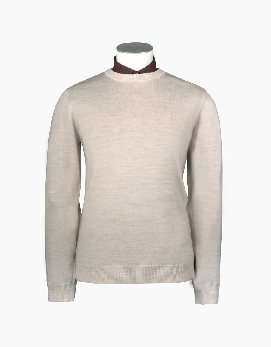 Naseby Ivory Crew Neck Jersey