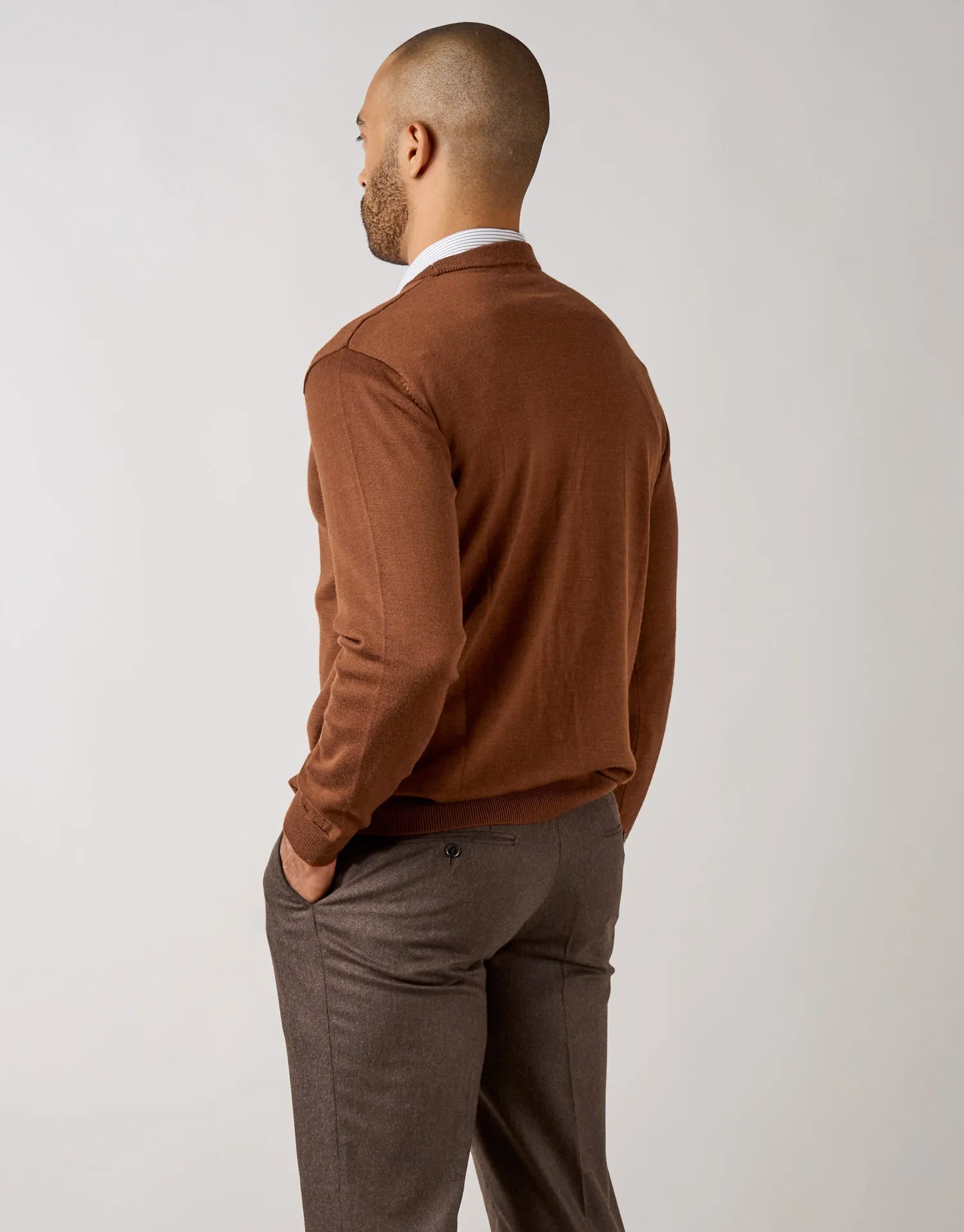 Naseby Tawny Brown Crew Neck Jersey