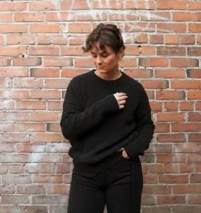 Pull-On Sweater in Black