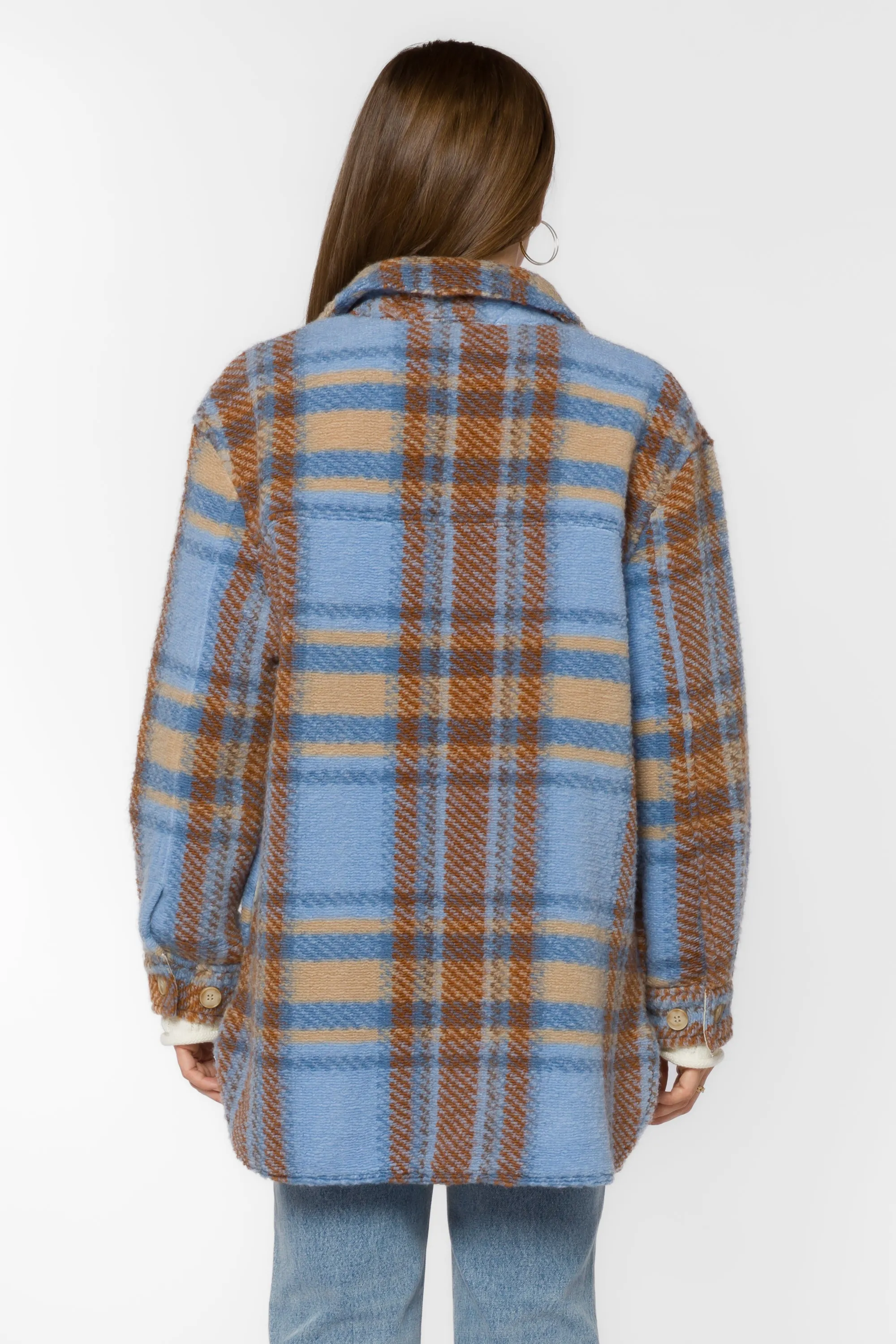 Royce Blue Brown Plaid Shacket