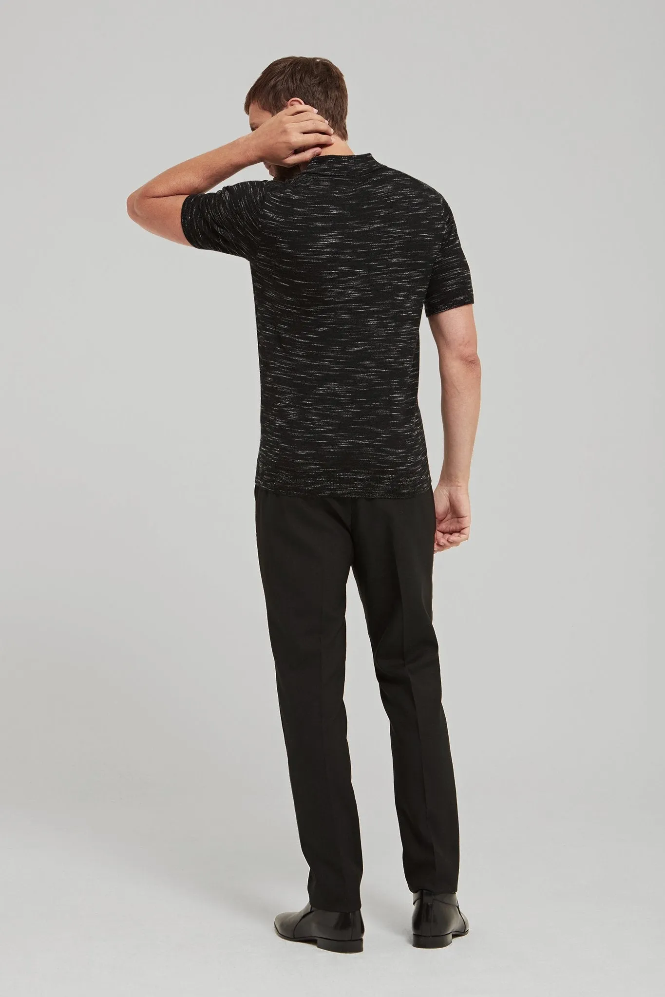 Space-Dye Knit Merino Wool Polo Shirt